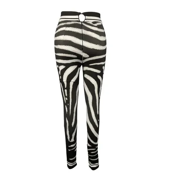 Dolce & Gabbana Printed Black Zebra Leggings Size 36 EU / US 0 - Picture 4 of 6